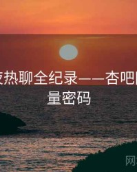 详尽深夜热聊全纪录——杏吧网页端流量密码