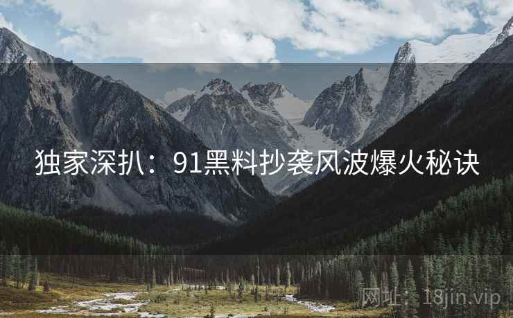 独家深扒：91黑料抄袭风波爆火秘诀