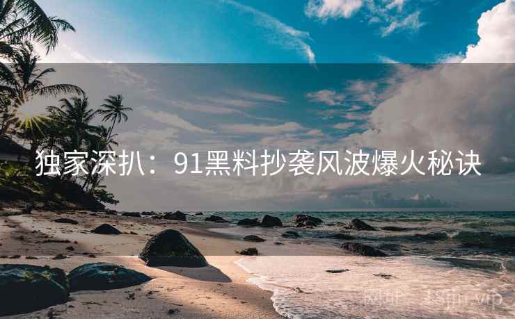 独家深扒：91黑料抄袭风波爆火秘诀