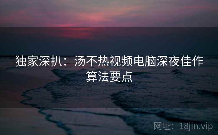 独家深扒：汤不热视频电脑深夜佳作算法要点