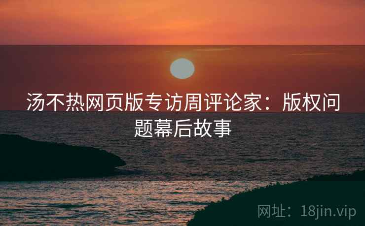 汤不热网页版专访周评论家：版权问题幕后故事